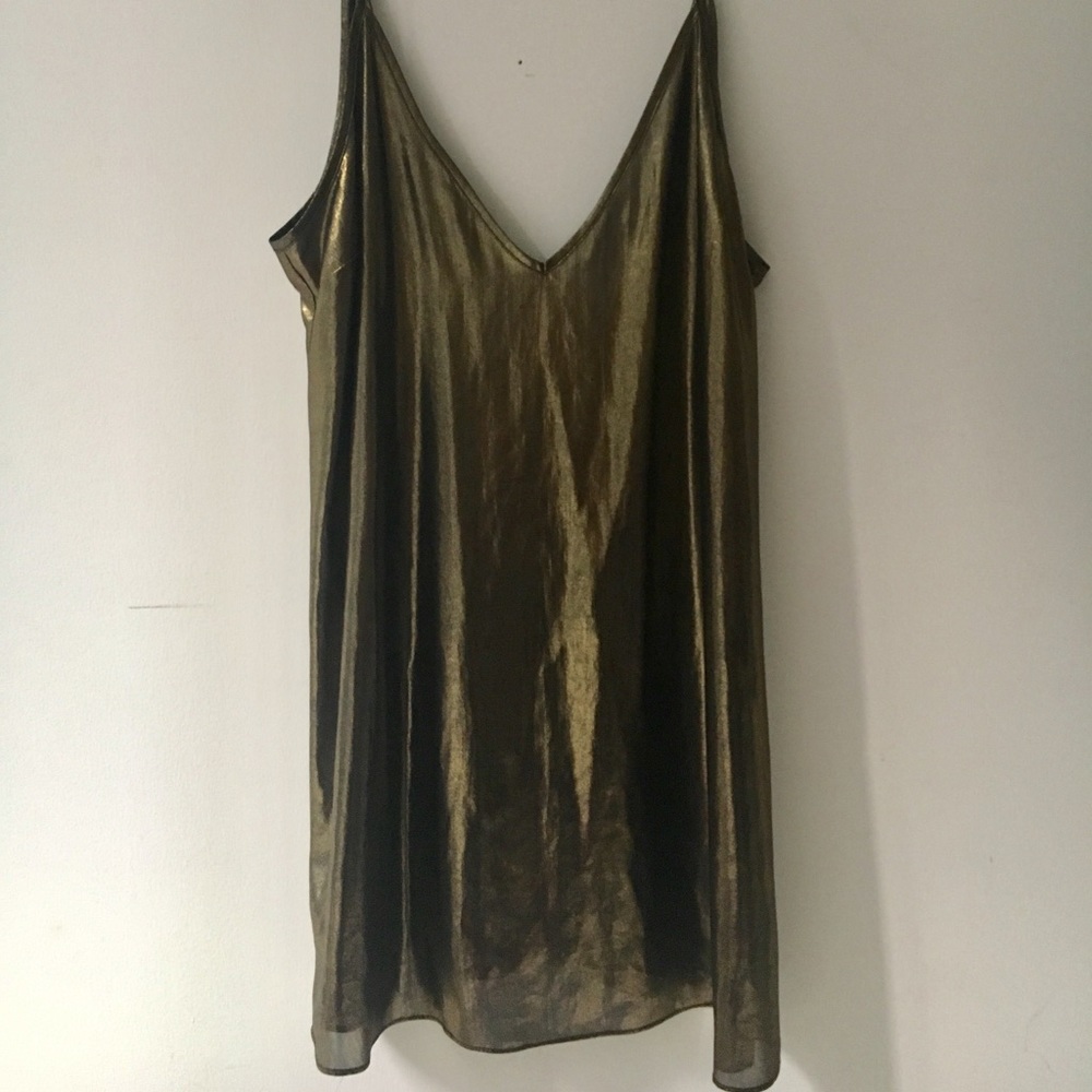 Plunge Foil Slip Dress